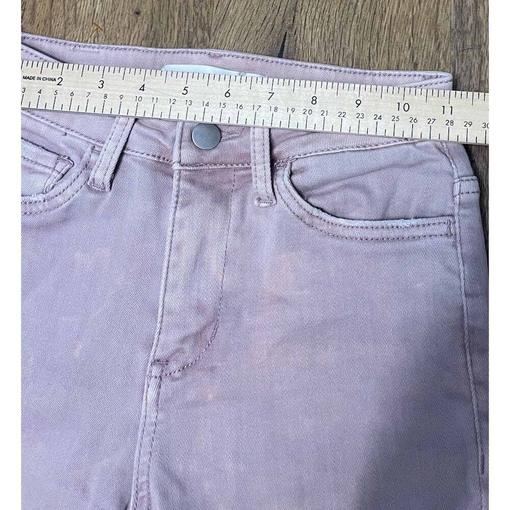 Altar'd State Women's Raw Hem Rose Pink Acid Wash Flare Jeans - Size 24 - Picture 5 of 8